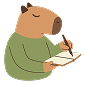 Capybara taking notes